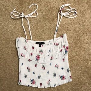 Tie Strap Floral Tank Top